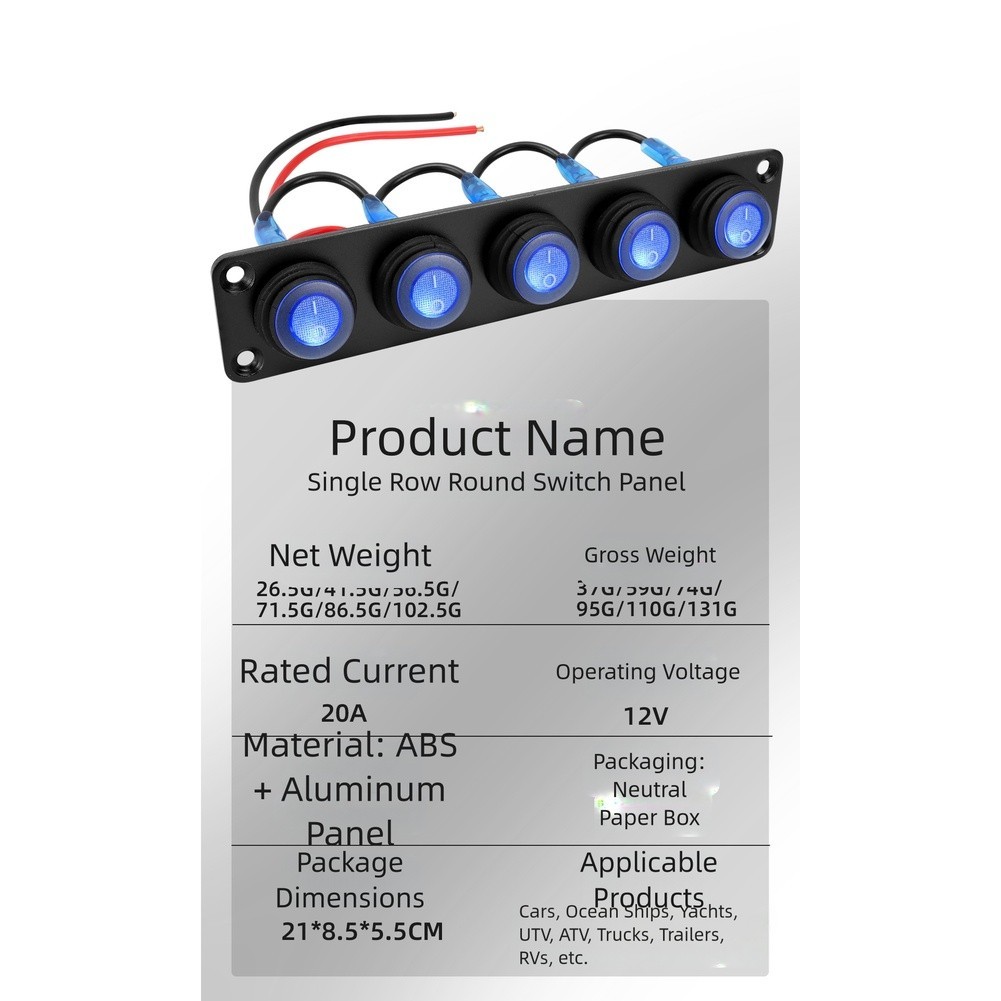 Waterproof IP67 LED Switch Panel 12V 1 6 Gang for Boat RV Car Applications