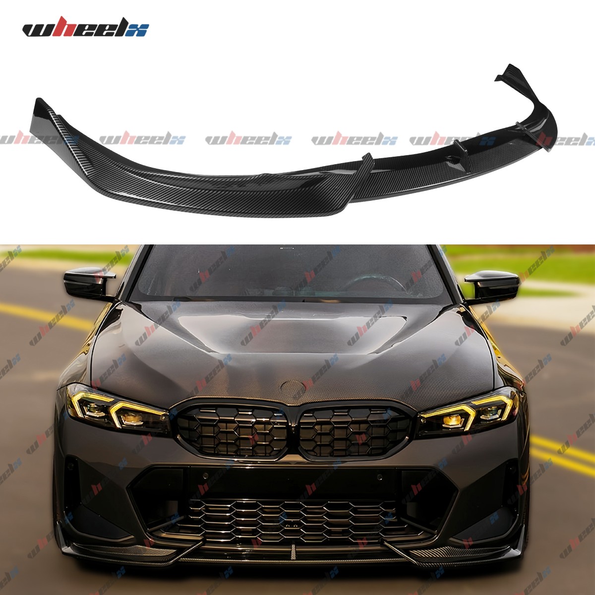 For 2023-2025 BMW 320i 330i M340i G20 LCI M Sport Carbon Fiber Front Bumper Lip