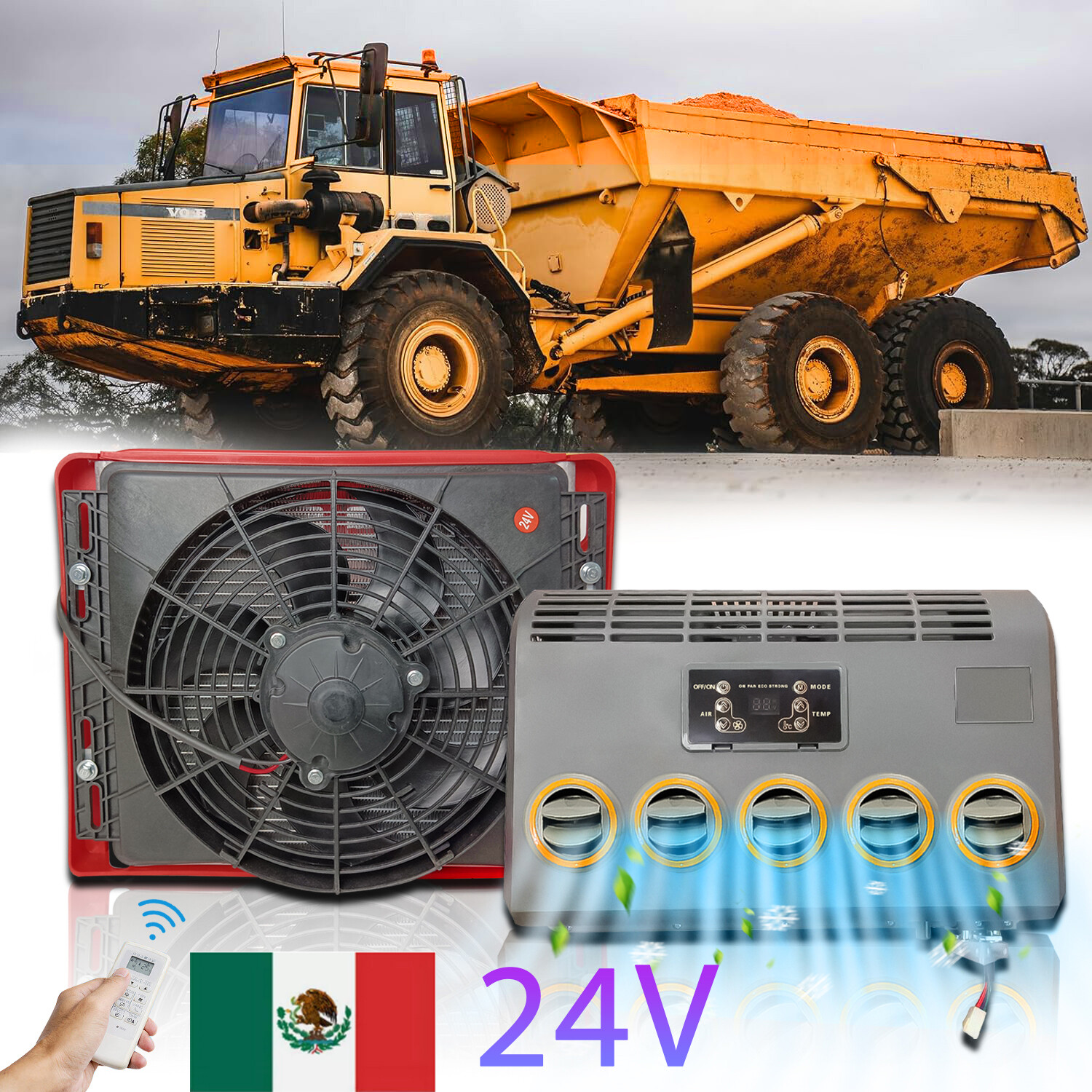 10000BTU Universal Electric 24V Air Conditioning Kit for Truck Tractor RV Bus