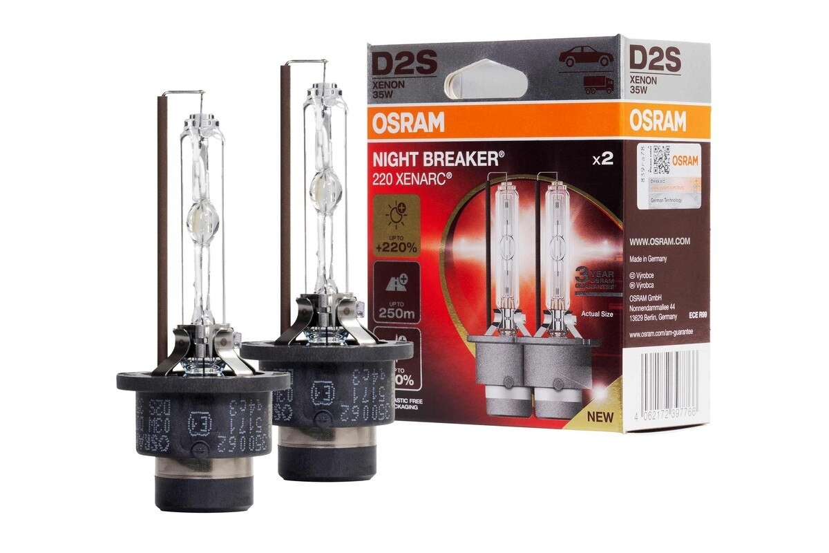 D2S OSRAM 66240XN2 NIGHT BREAKER 220 XENARC HID XENON BULBS (2 PACK)