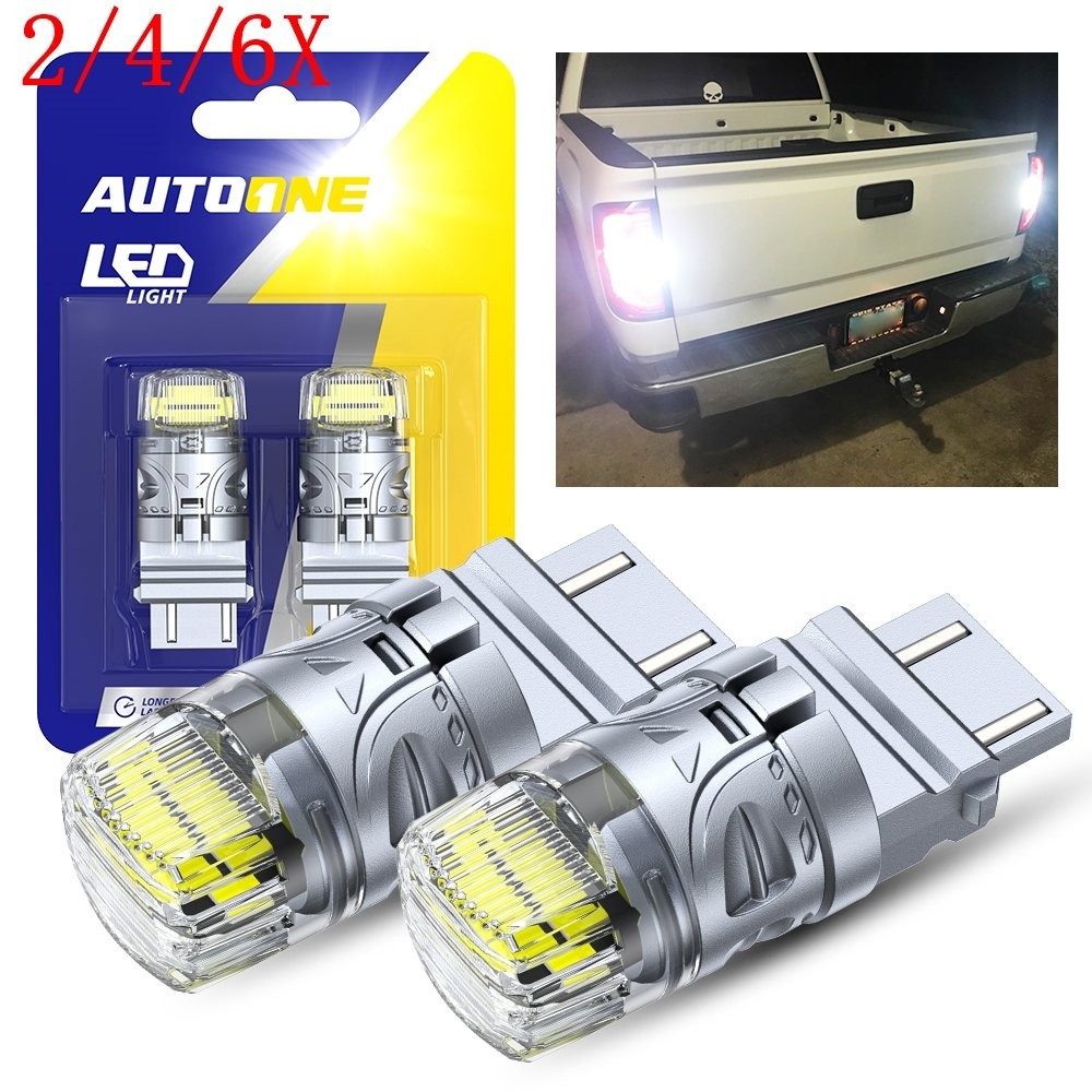 2/4/6X 3157 3156 3057 4157 LED Reverse Brake Turn Signal Light Bulb 6000K White