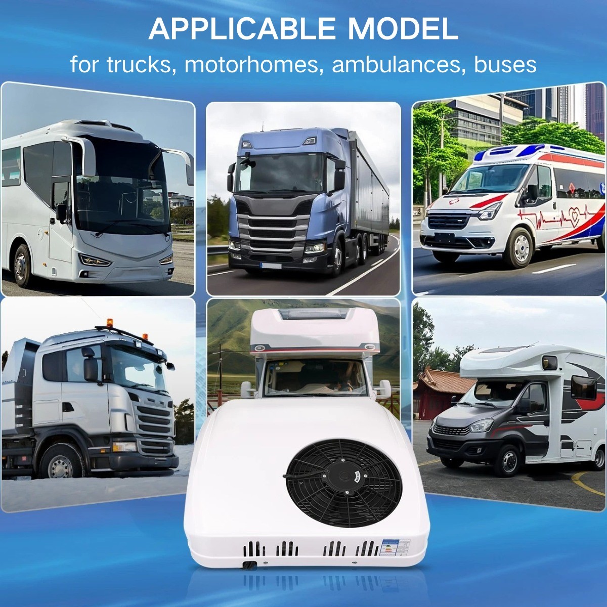 12V Rooftop Air Conditioner 10000BTU Cooling 3500BTU Heating Low Profile AC Unit