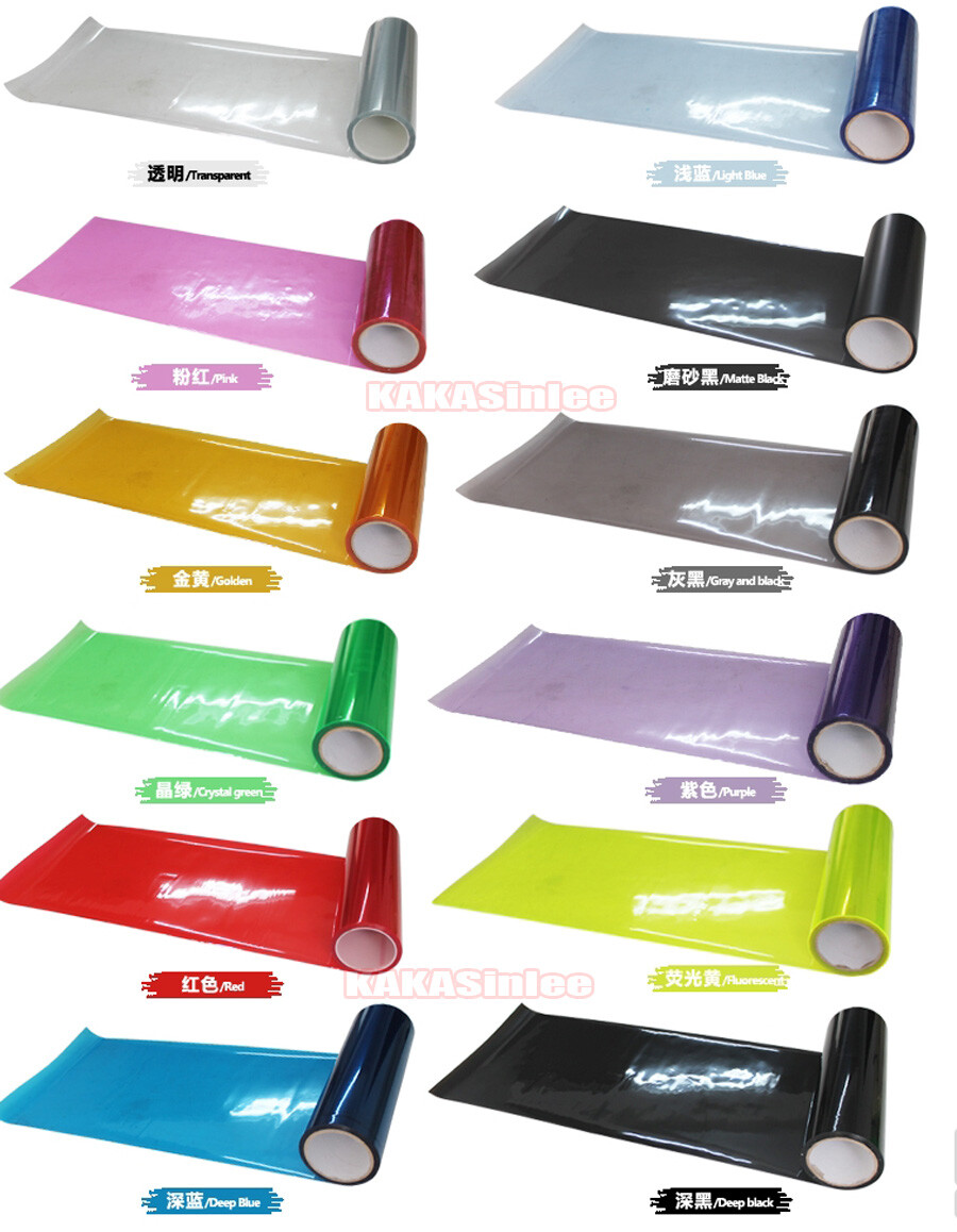 Colorful Car SUV Headlight Taillight Vinyl Wrap Glossy Tint Flexible PVC Sticker