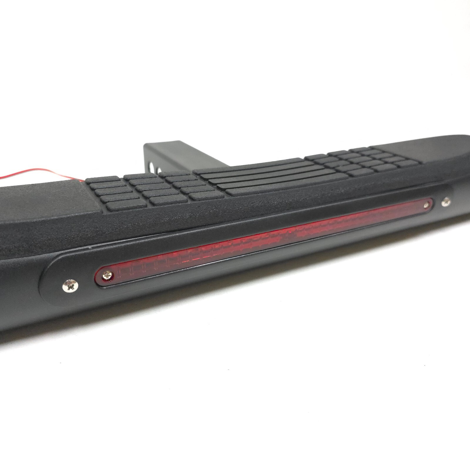 30″ L 2″ Receiver Tow Hitch Bar 3″ Round Curved Black LED Brake Light Universal