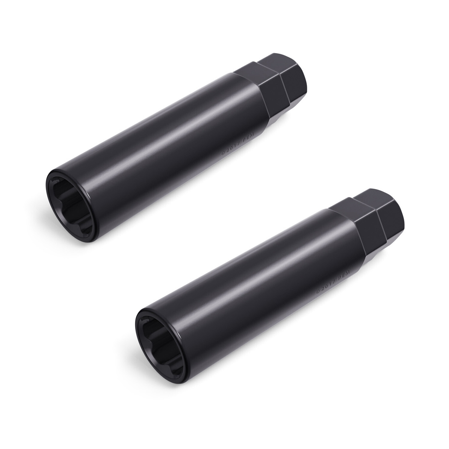(2) Black Socket Key Tool for 6 spline Lug Nuts | 19mm, 3/4″, 21mm, 13/16″ Hex
