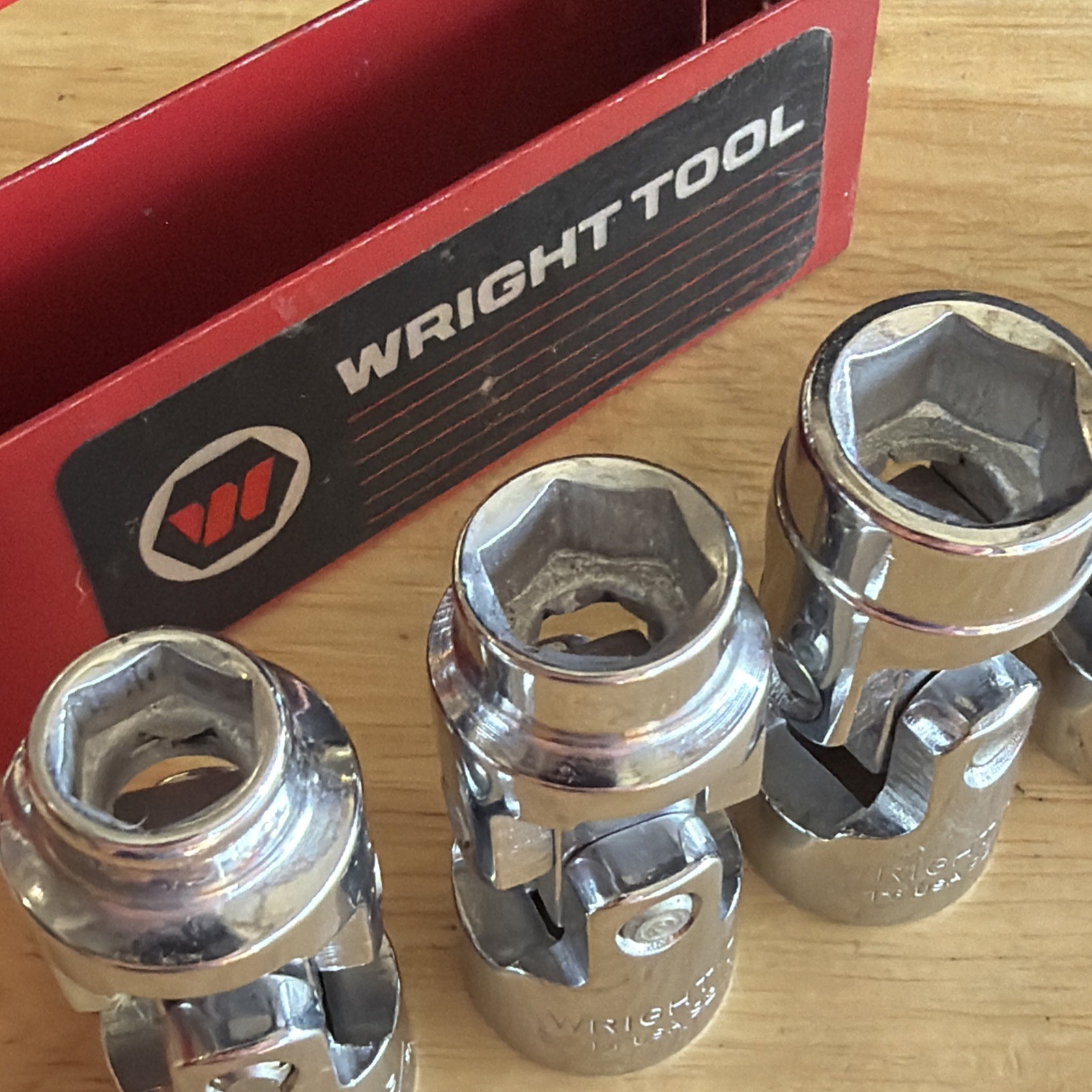 Wright Tools SAE Swivel Flex Universal Socket Set 3/8” Drive 6 Point 7pc 308 USA