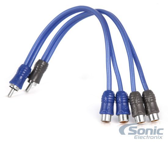 NVX XIN2F 2-Pack of 1 Male to 2 Female Y-Adapter RCA Interconnect Cables