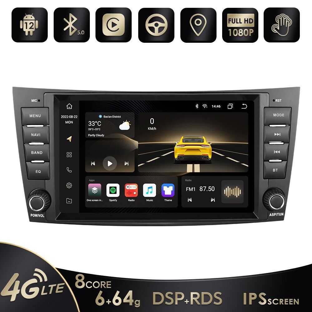 6+64GB Android 8Core For Mercedes-Benz E Class W211 W219 E350 Carplay Radio GPS