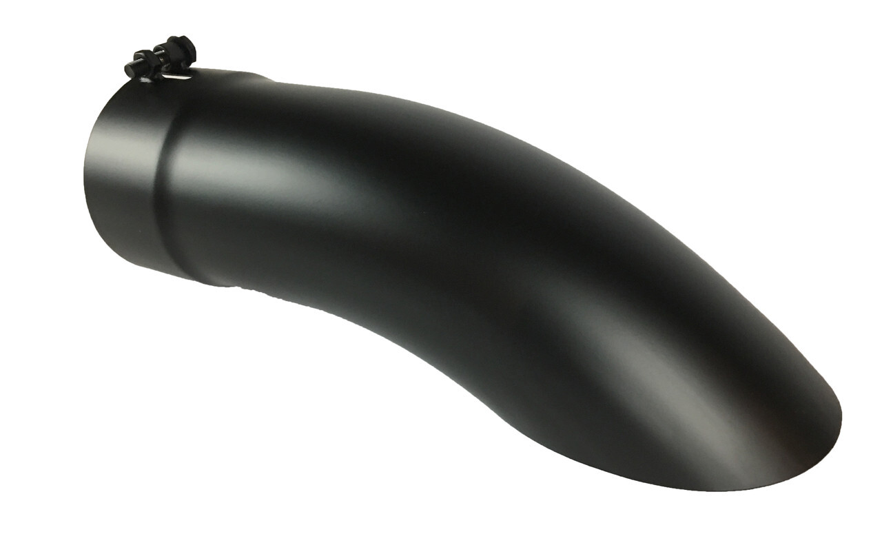 Diesel Exhaust Tip 5.00 Inlet 5.00 Dia X 16.00 Long Bolt On Turn Down Black