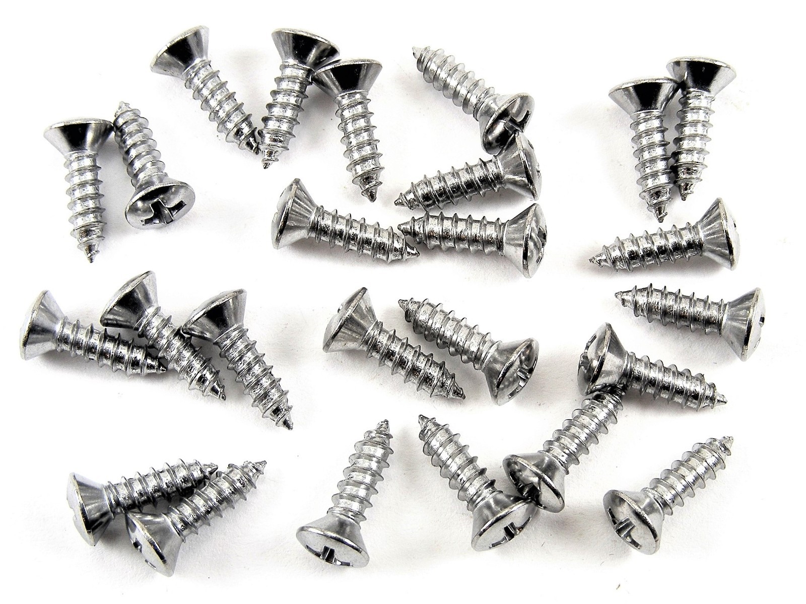 FORD Chrome Interior Trim Screws- #6 x 1/2″ Long- #6 Oval Head- 25 screws- #268