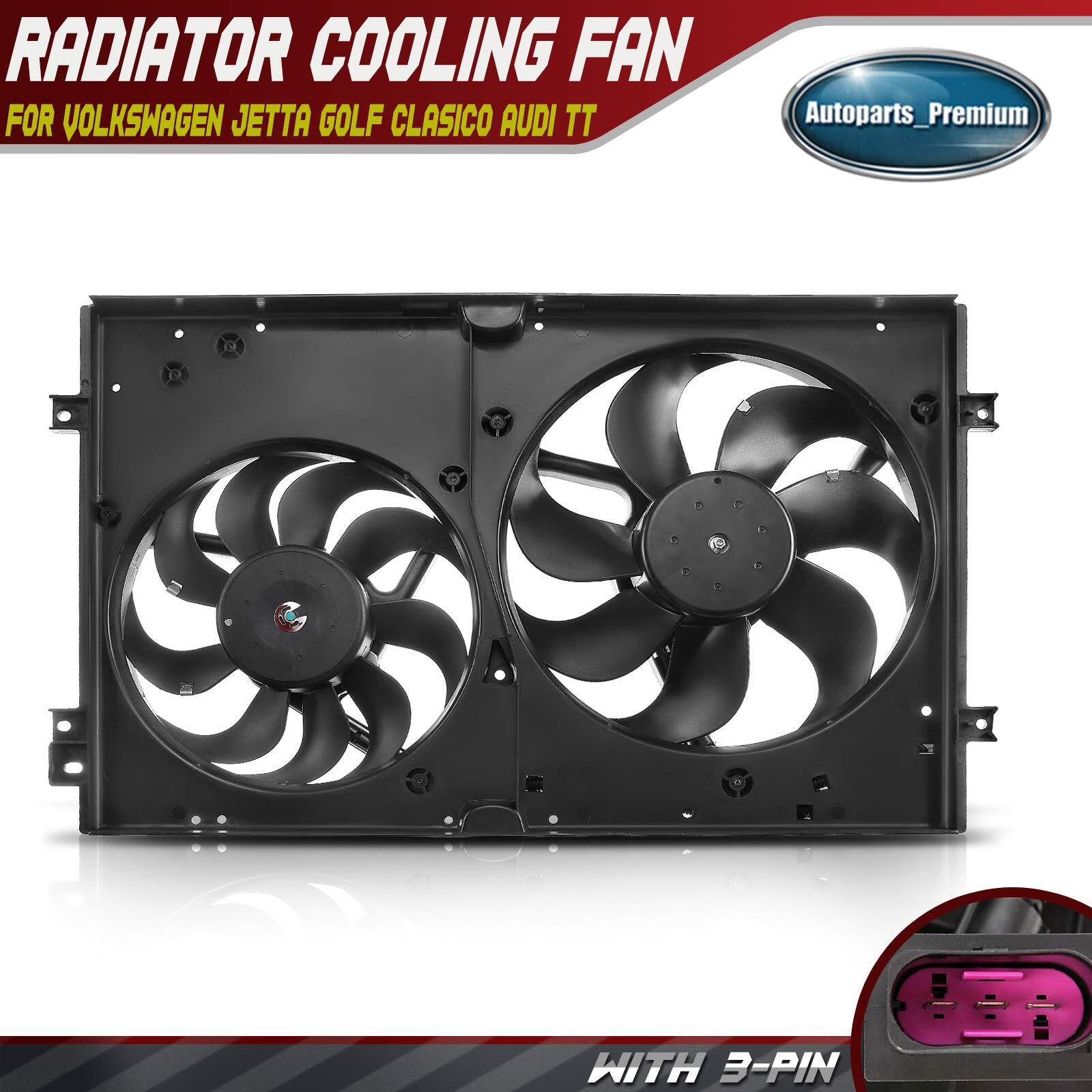 Radiator Cooling Fan Assembly w/Motor for Volkswagen Clasico Golf Jetta Audi TT