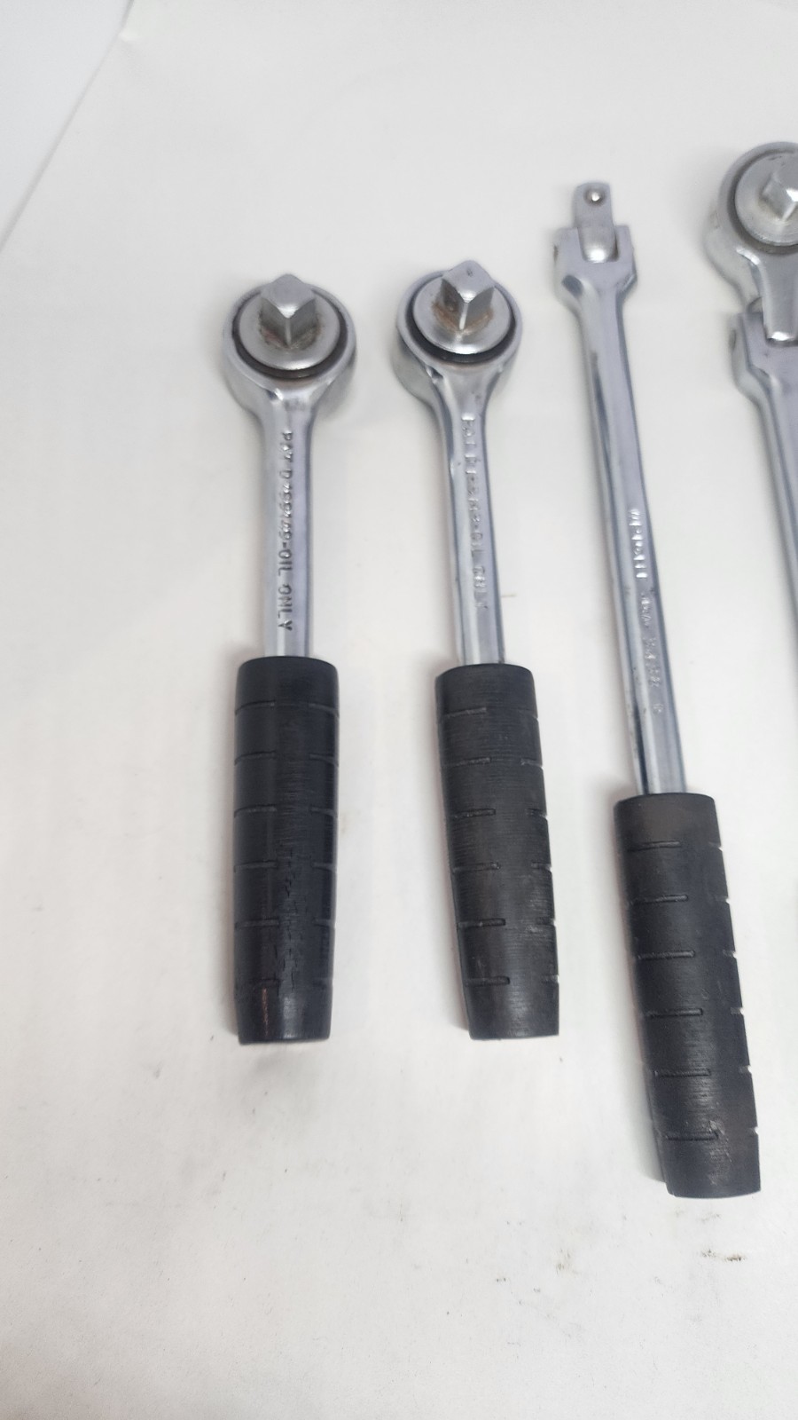 VTG Wright Tool Company Ratchet Lot Of 3 + Breaker Bar With Sockets 3/8″dr 12pt