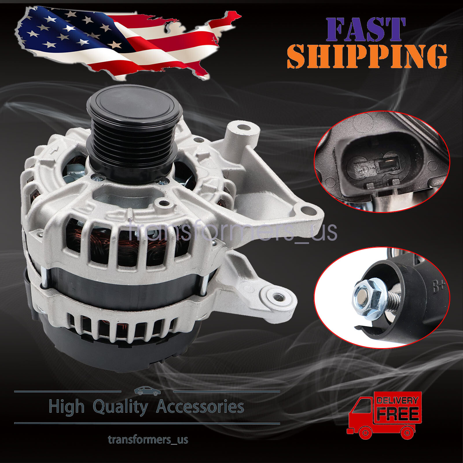 For Mercedes W205 C300 2015-2018 Metris GLC300 2.0 Alternator 190A 12V Clockwise