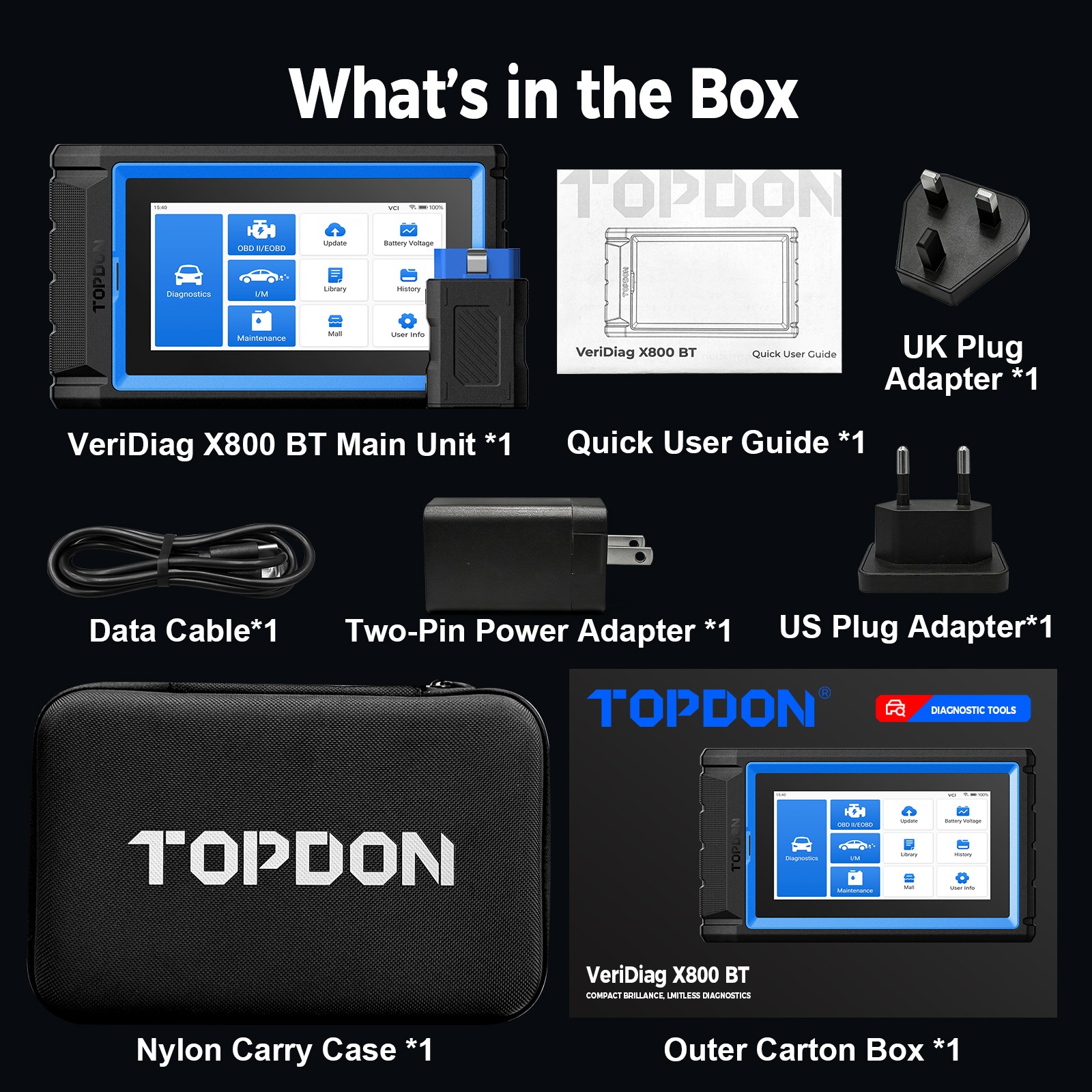 2026 TOPDON VeriDiag X800BT 34+Reset Bluetooth Bidirectional Vehicle Code Reader