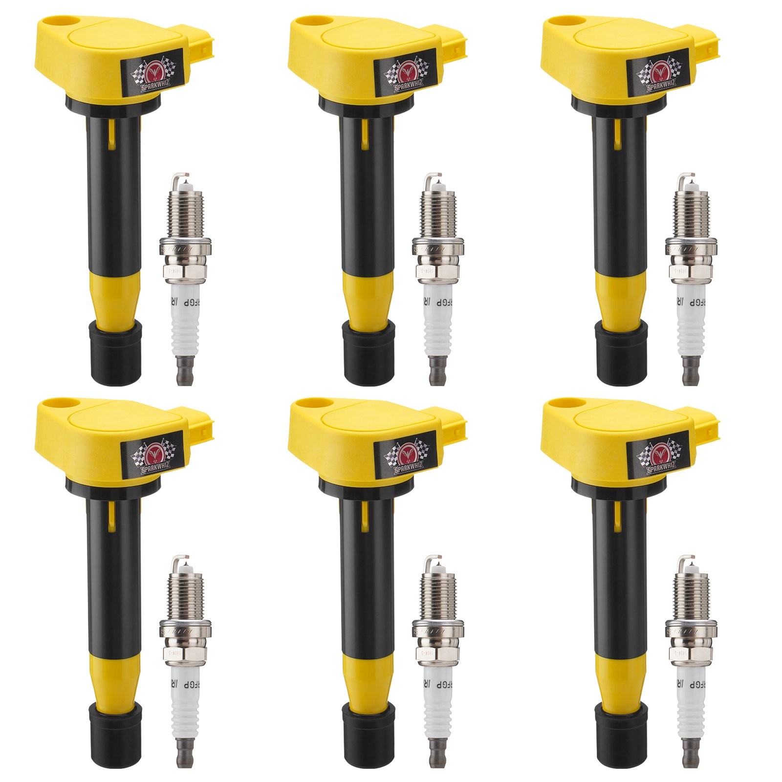 6Pack UF242 Ignition Coil and Spark Plug For Honda Accord Odyssey Acura CL TL