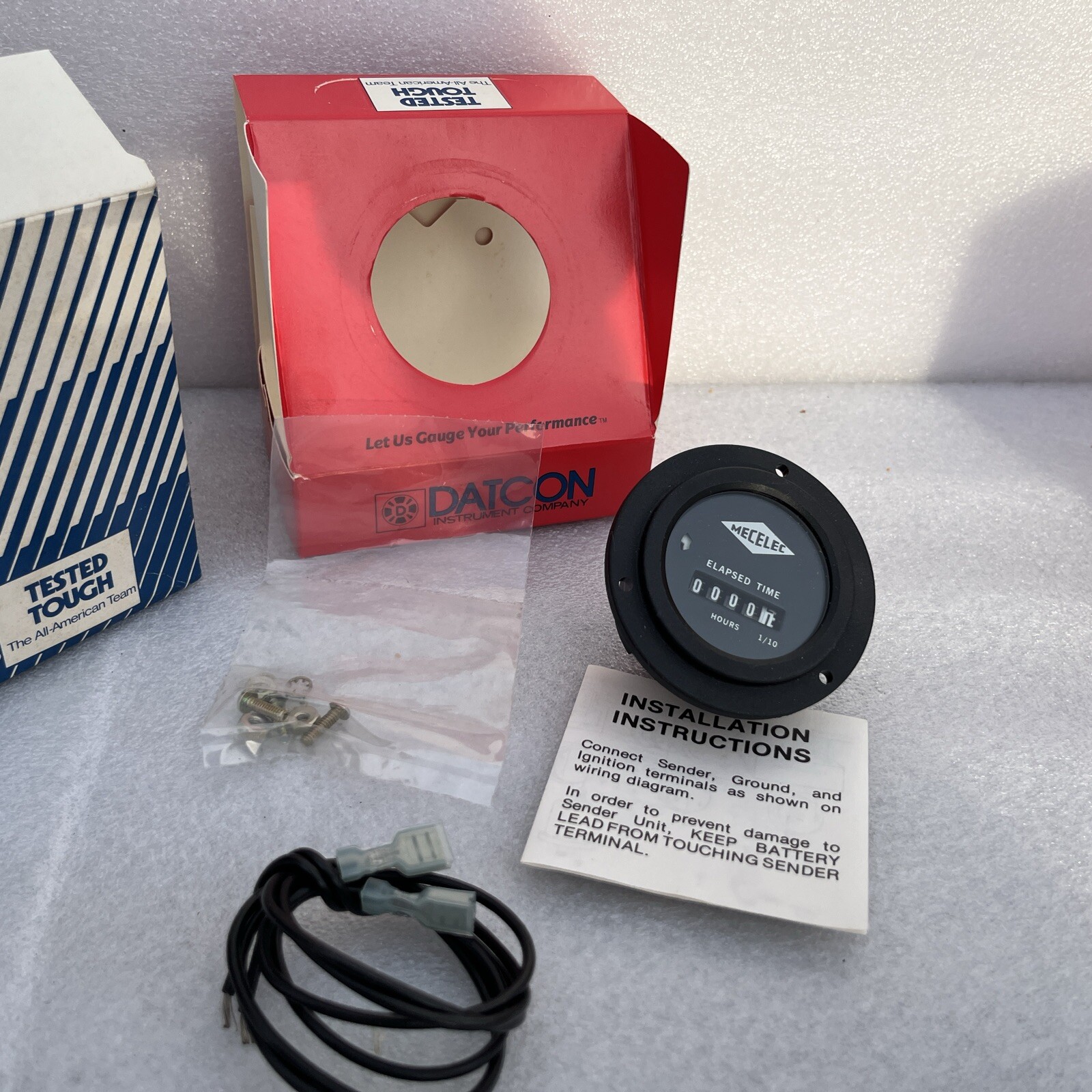 Datcon Hour Meter elapsed time 1/10 Hr meter gauge 771, Part# 56554-20 NOS