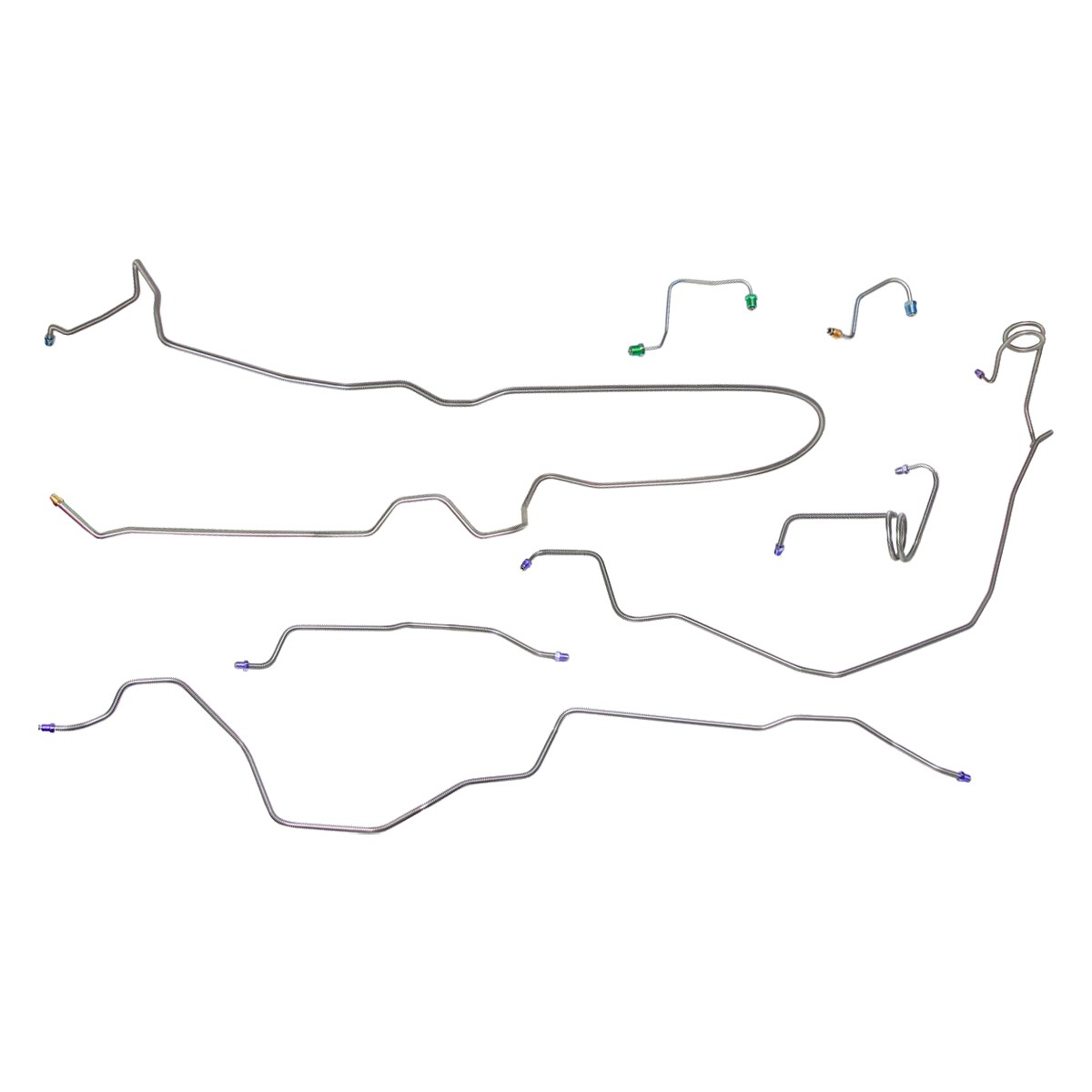 Brake Line Kit Complete Tubes Factory 4 Wheel Disc 1979-80 Firebird OE Steel 7pc