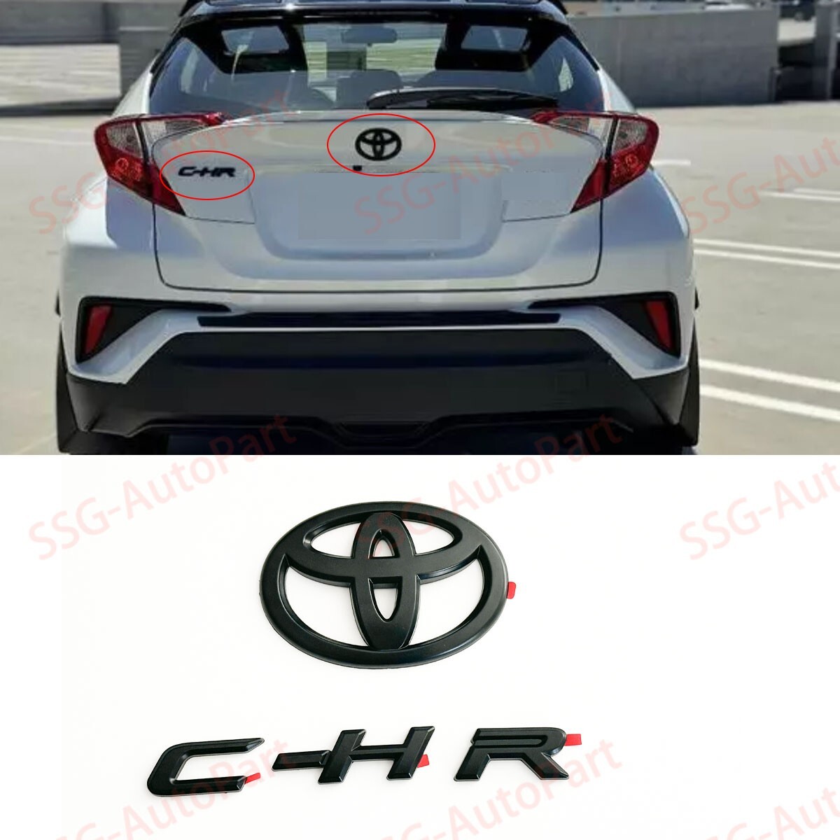 2018-2022 TOYOTA C-HR LE & XLE BLACKOUT EMBLEM OVERLAY KIT GEN PT948-1C200-02