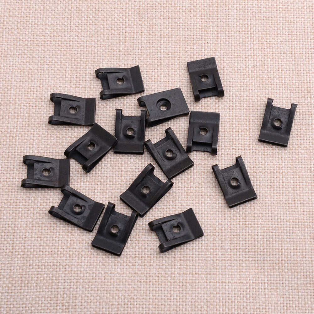Black Spring Metal U-type Clip with Screw Car Bumper Fender Trim Panel Fastener