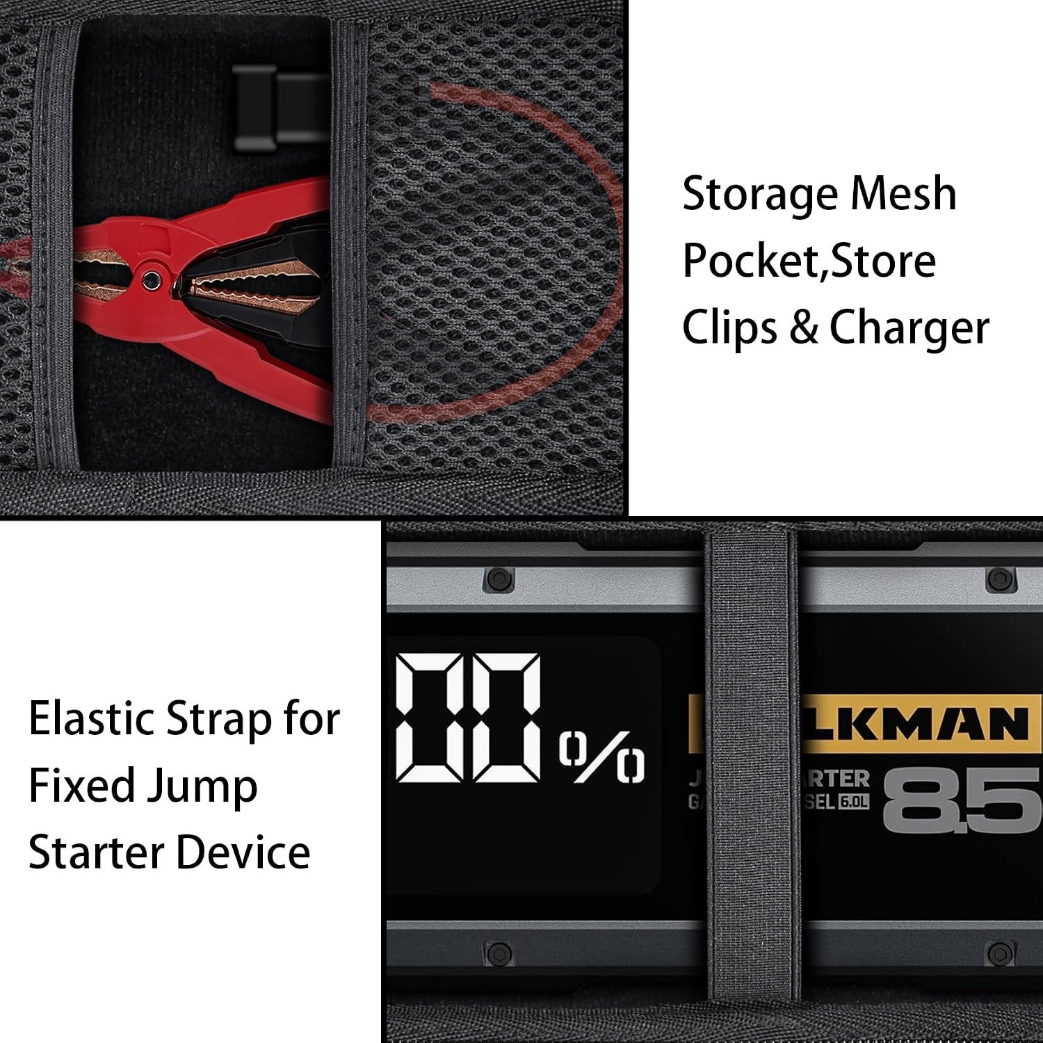 Hard Case for Portable Jump Starter, Water-Resistant Design & Carrying Handles