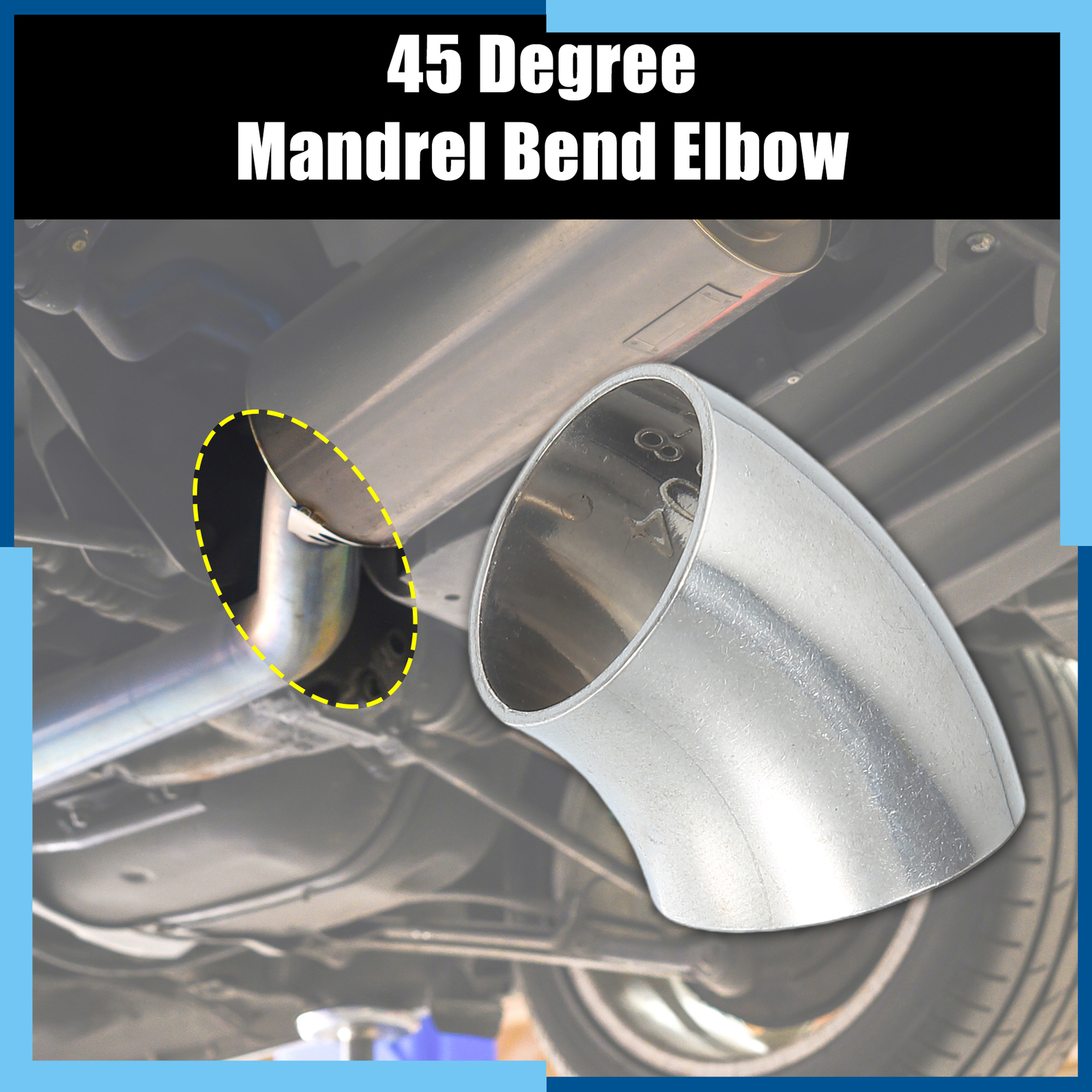 Pack(2) 45 Degree Mandrel Bend Exhaust Elbow Pipe SS304 Stainless Steel Tube