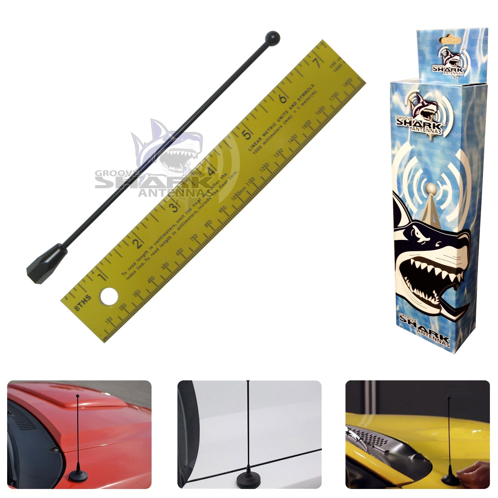 Black Billet (7″ Inch) Antenna – 1982 thru 2003 Chevy S10 AM FM Car Radio Kit