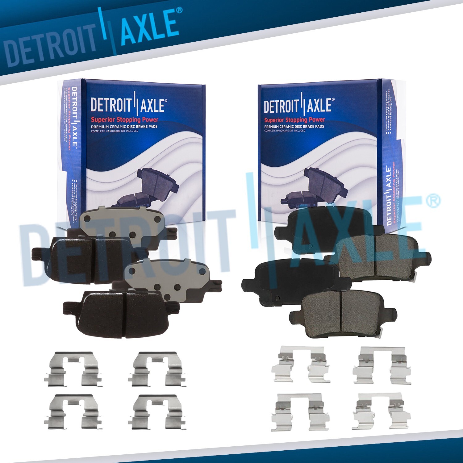 Front & Rear Ceramic Brake Pads w/Hardware for 2016 2017 2018-2020 Chevy Malibu