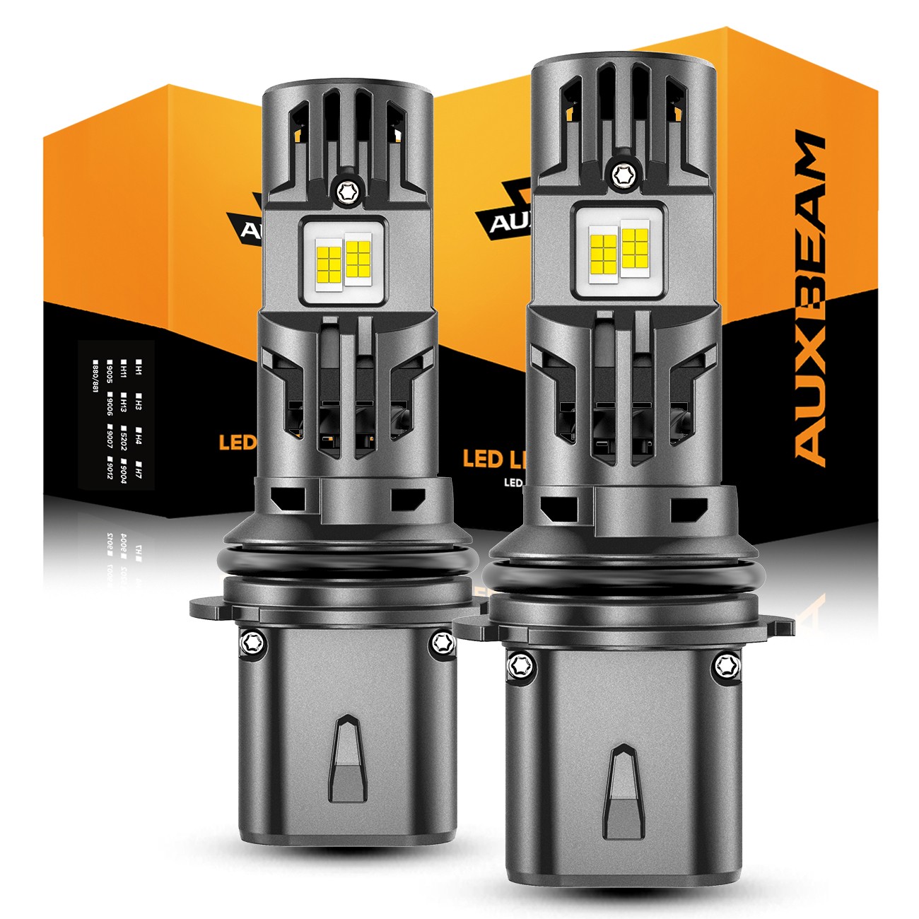 AUXBEAM Canbus HB1 9004 LED Headlight High Low Beam Super Bright White 36000LM