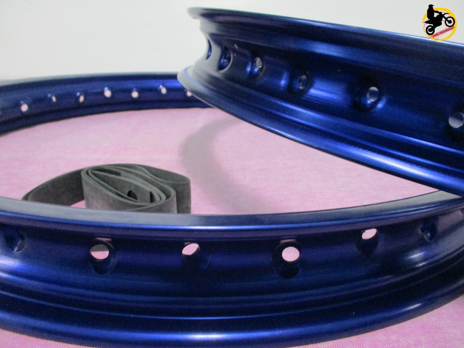 FIT YAMAHA YZ100 76-83 YZ125 74-80 ALU BLUE F+ R WHEEL RIM SET *nan3822*
