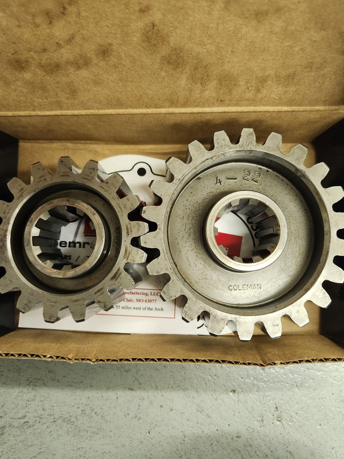 Coleman LW Quick Change Gears Set 4A 17/22 Tooth 5.25/6.21 Ratio Winters Used