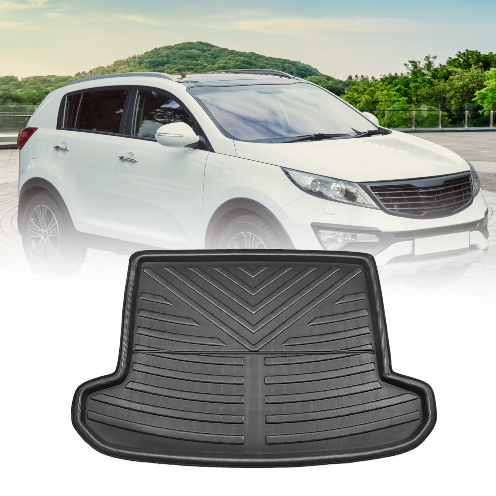 Cargo Trunk Tray Cargo Liner Rear Trunk Floor Mat for Kia Sportage 2017-2018