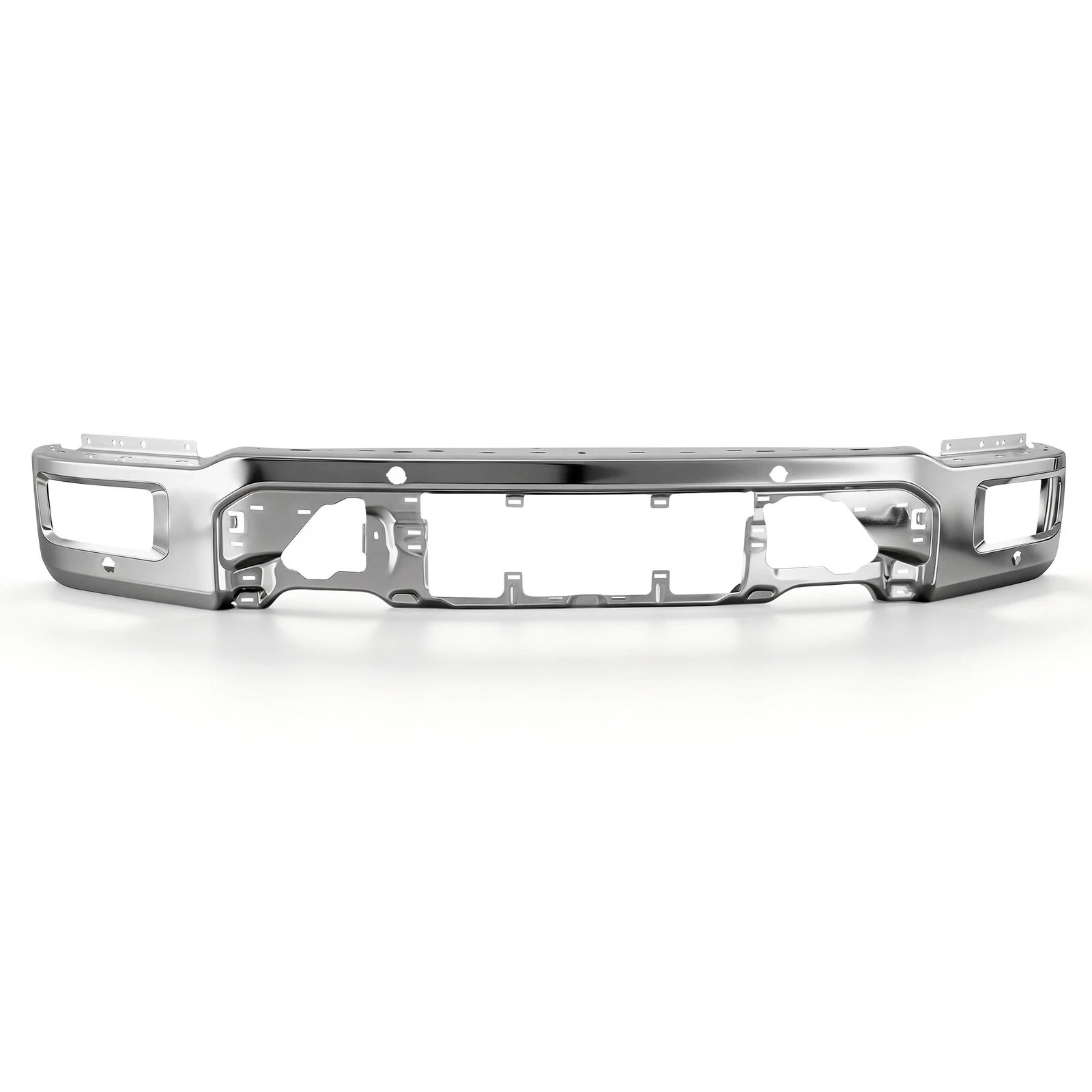 One-Piece Chrome Steel Front Bumper For 2024-2025 Ford F-150 W/Senser Holes