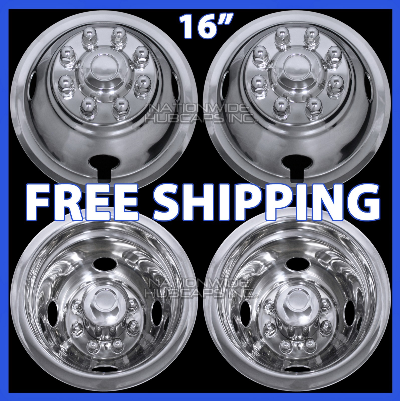 4 CHEVY GMC TRUCK 16″ Dual Steel Wheel Simulators Dually Rim Skins Liners Covers