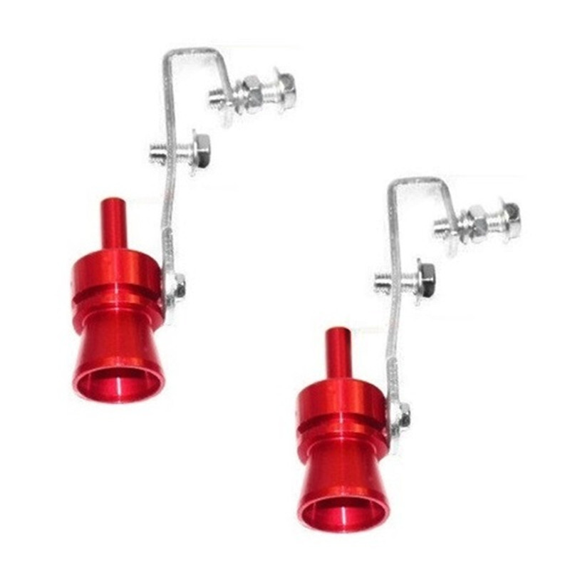 Red Car Motorbike Universal Turbo Sound Whistle, 2x Exhaust Pipe Noise Amplifier