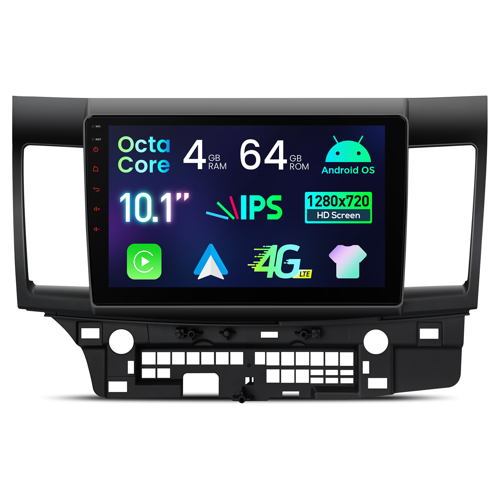 Wireless CarPlay Android Auto for Mitsubishi Lancer Stereo GPS 8-Core 4+64G 4G