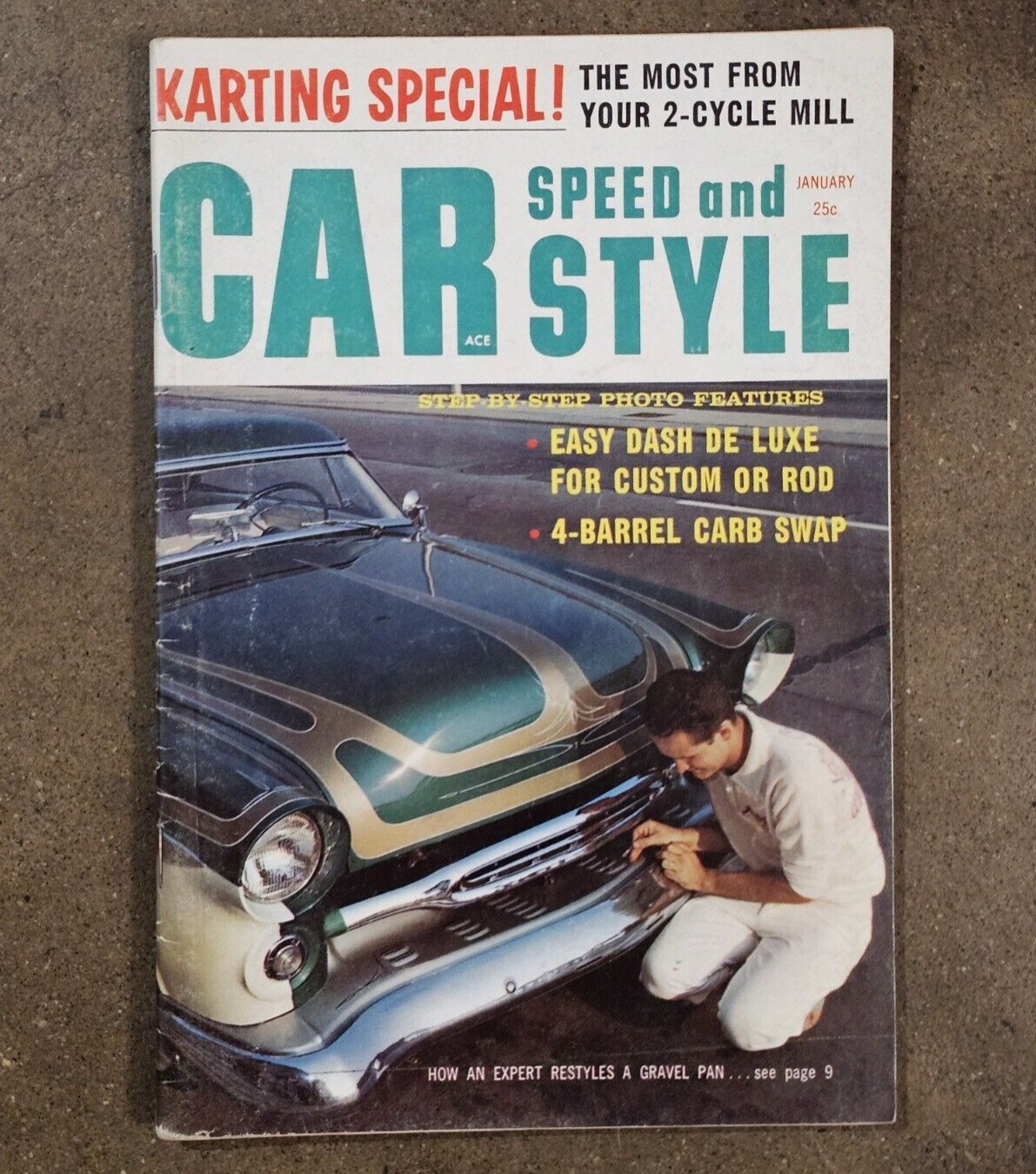 Car SPEED and STYLE Magazine 1960 vtg Hot Rod Drag Racing Custom How To go Kart