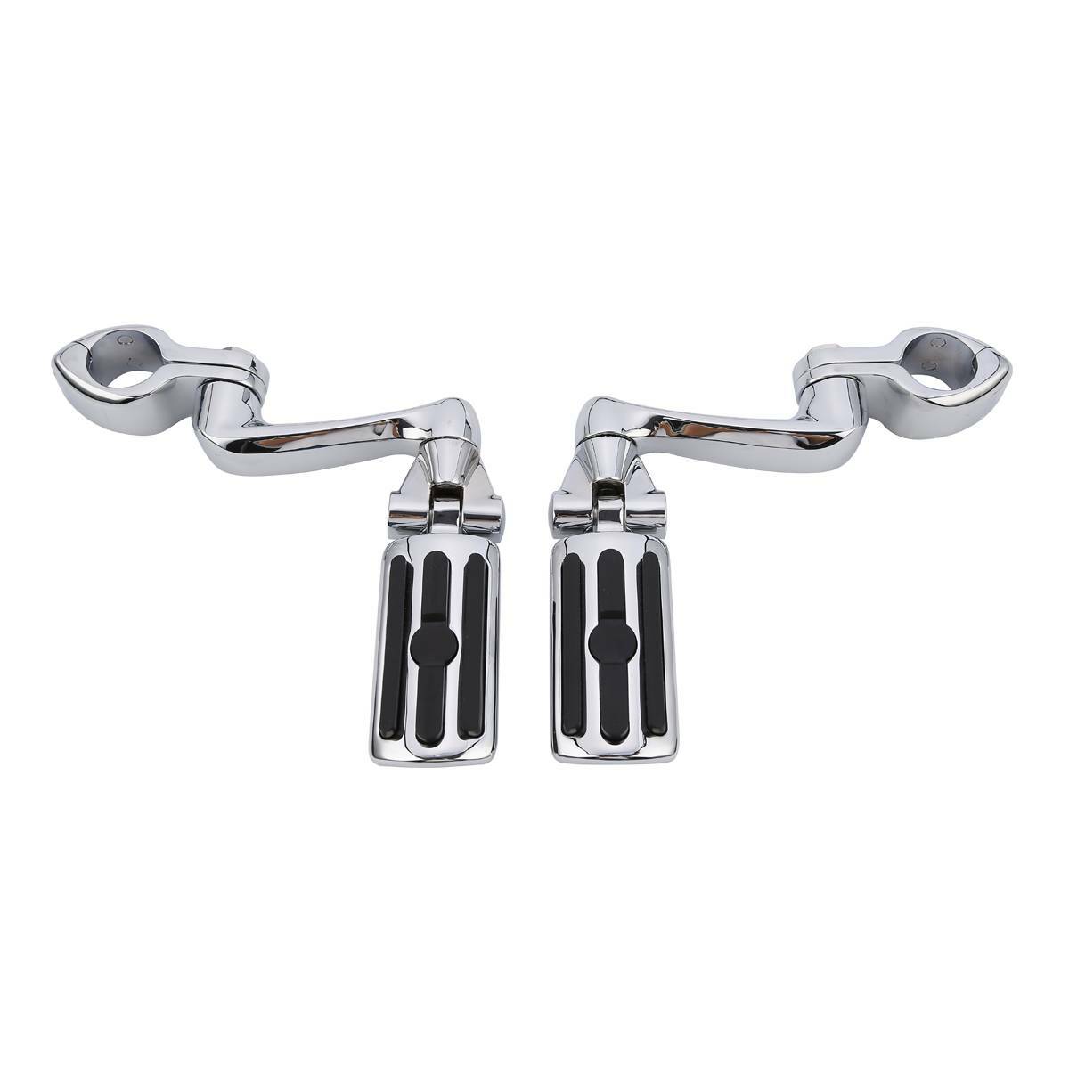 32mm Footpeg Pegs 360 Degree Adjustable Long Mount Kit Clamp 1 1/4″ Highway Bars