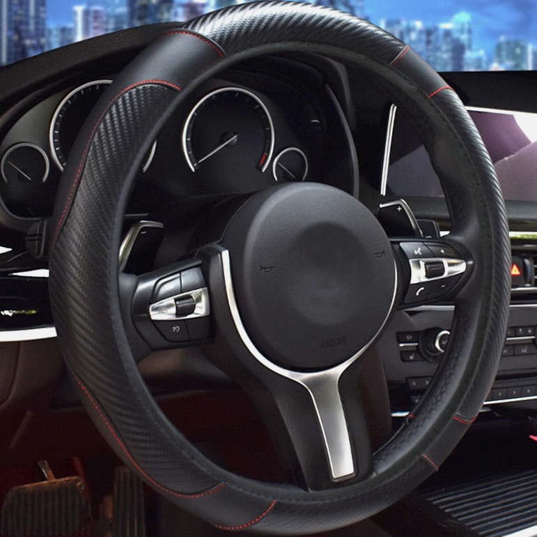 For Chevrolet Leather Steering Wheel Cover Breathable Antislip Car Accessories