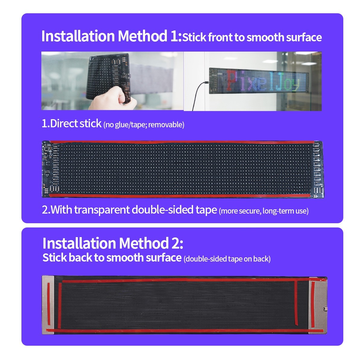 Customizable LED Pixel Screen, USB Programmable Display for Car & Shop Sign