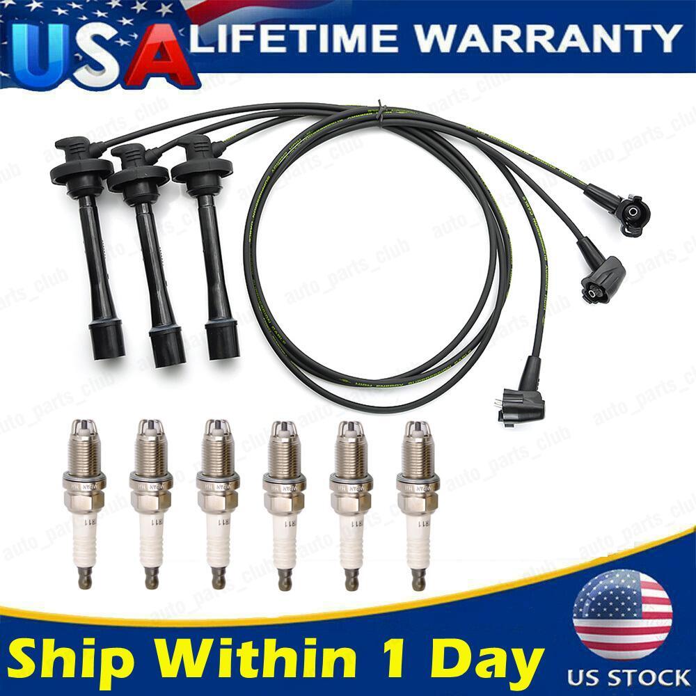 OEM Ignition Wire TE66 & 6pc Spark Plug K16TR11 For Toyota 4Runner Tacoma Tundra