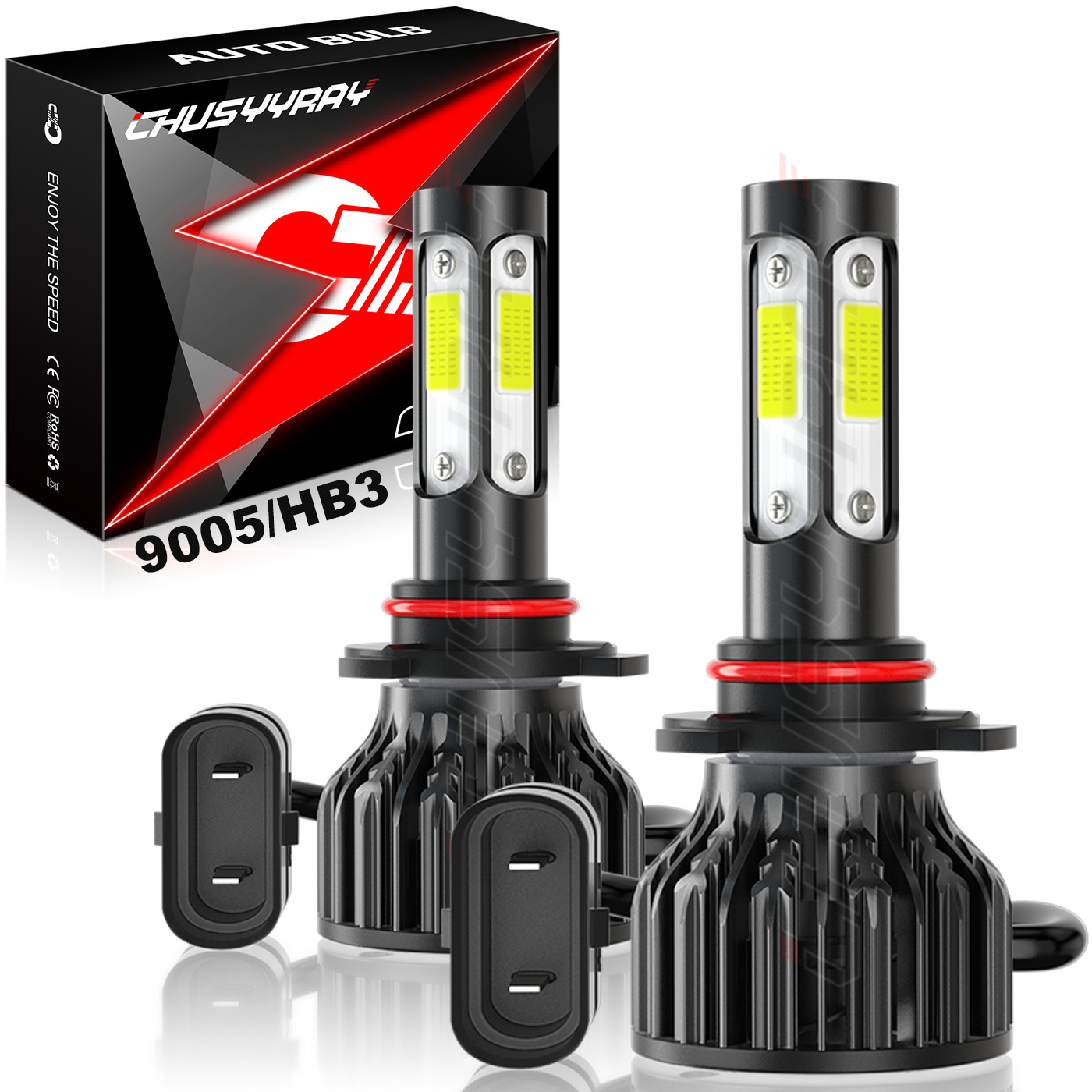 9005 HB3 LED Headlight Bulbs Kit High Beam 6000K Super Bright White NEW