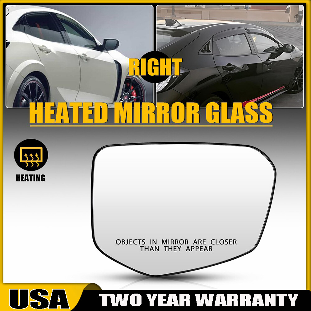 Mirror Glass For 2016-2021 Honda Civic 19-22 Honda Insight Passenger Side Heated
