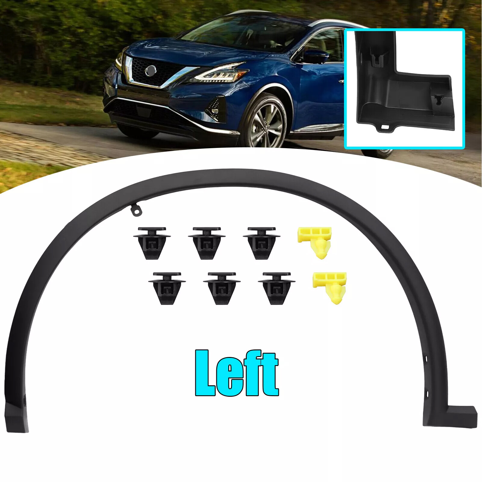 Fit 2015-2024 Nissan Murano Front Fender Flare Molding Trim Left Driver Side ABS