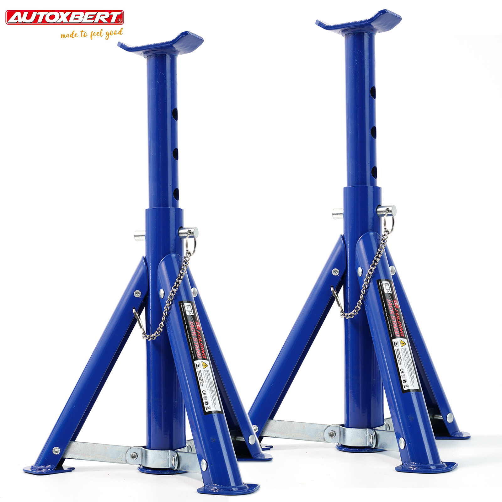 PAIR 6000lbs Folding Secure Lock Car Truck Axle Jack Stands Lifting Auto 3 Ton E