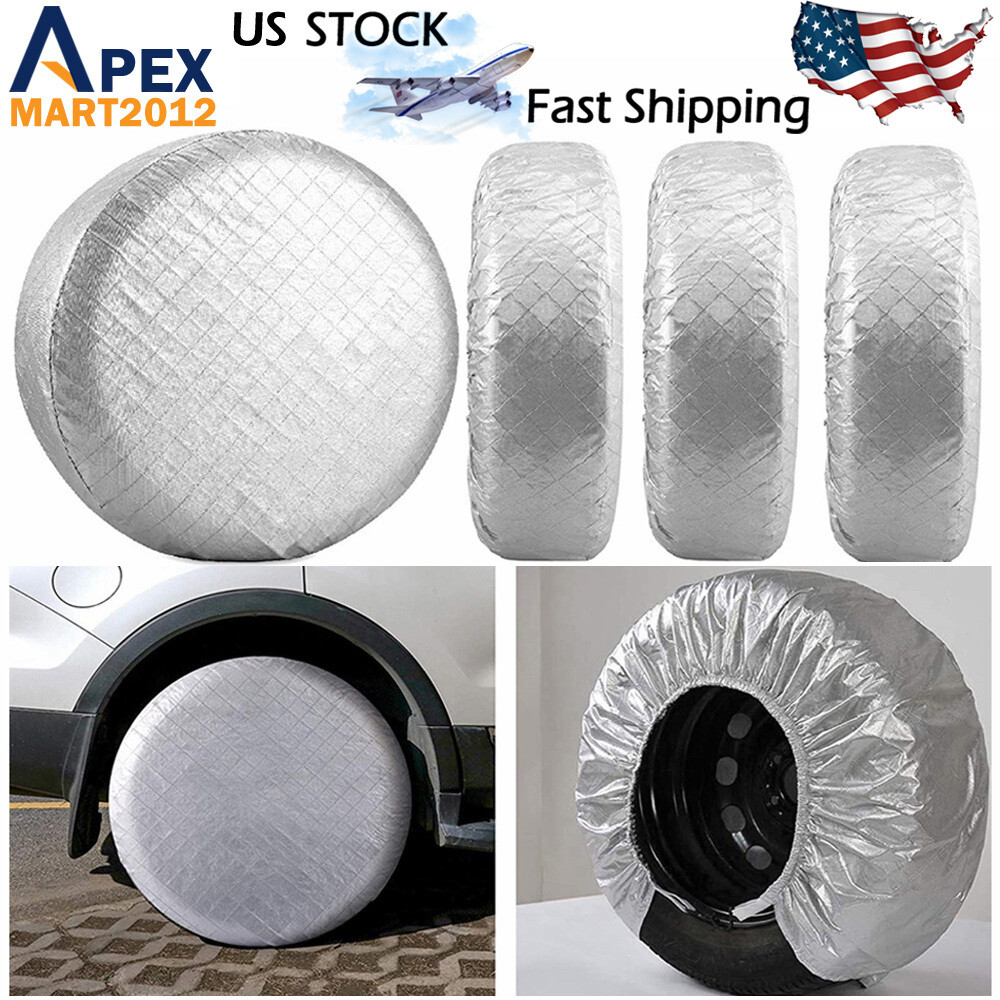 4Pcs Wheel Tire Covers 27″-29″ Tire Protector Cover Set for Trailer Car Truck RV