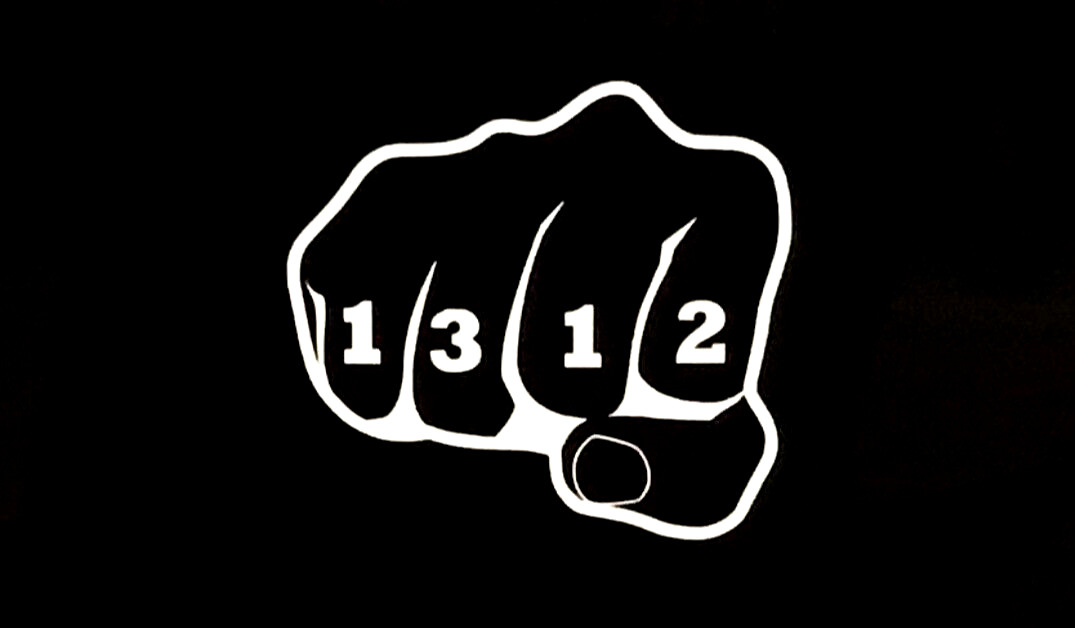 ACAB 1312 Fist WHITE vinyl decal for car windows weatherproof 3.5 x 4 inches USA