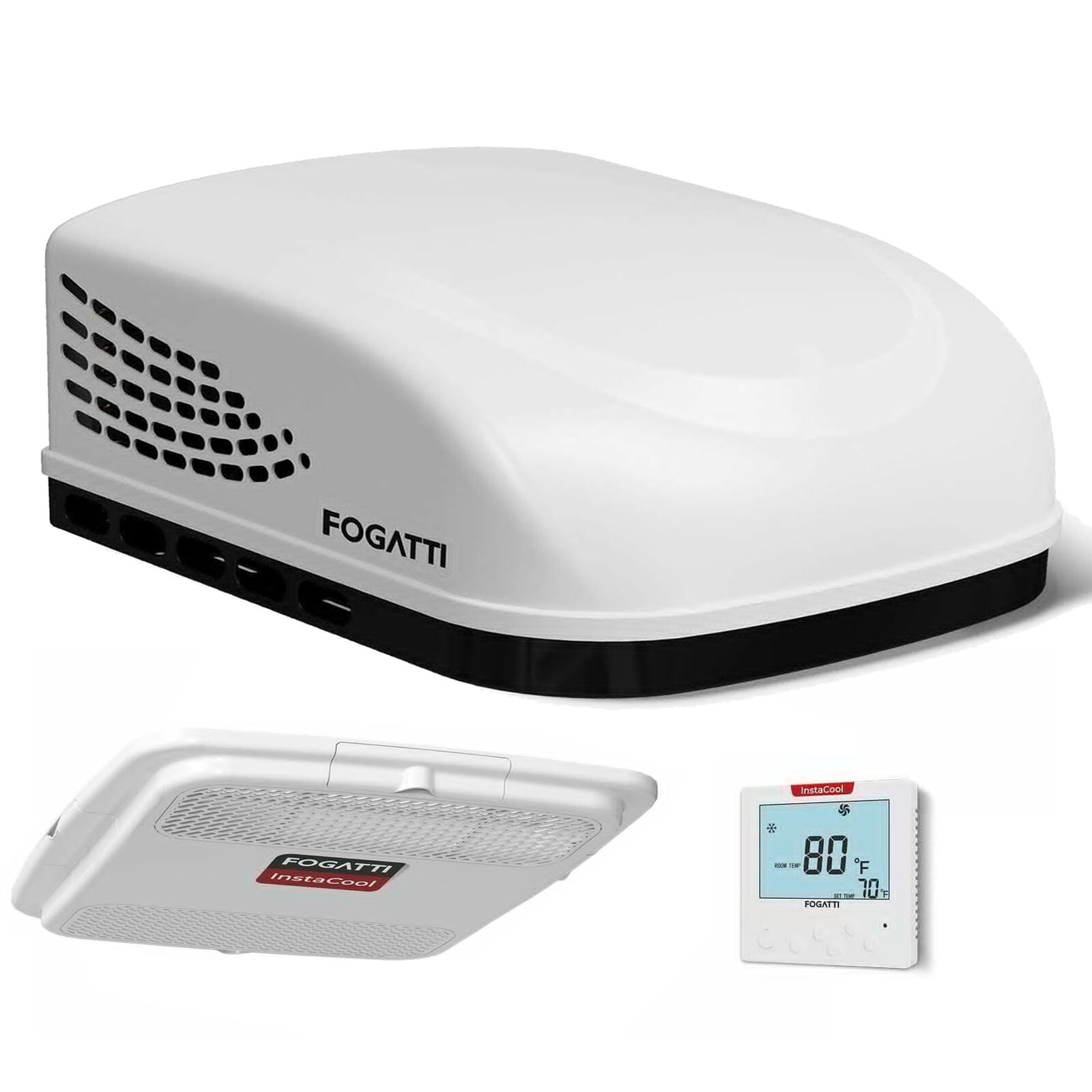 FOGATTI Fast Cooling RV Air Conditioner 15000 BTU Camper Rooftop Non-ducted AC