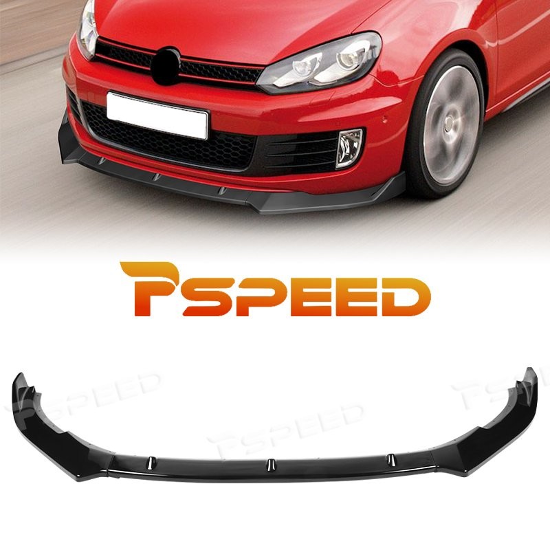 Glossy Black Front Bumper Splitter Lip For VW Volkswagen Golf MK6 GTI 10-13