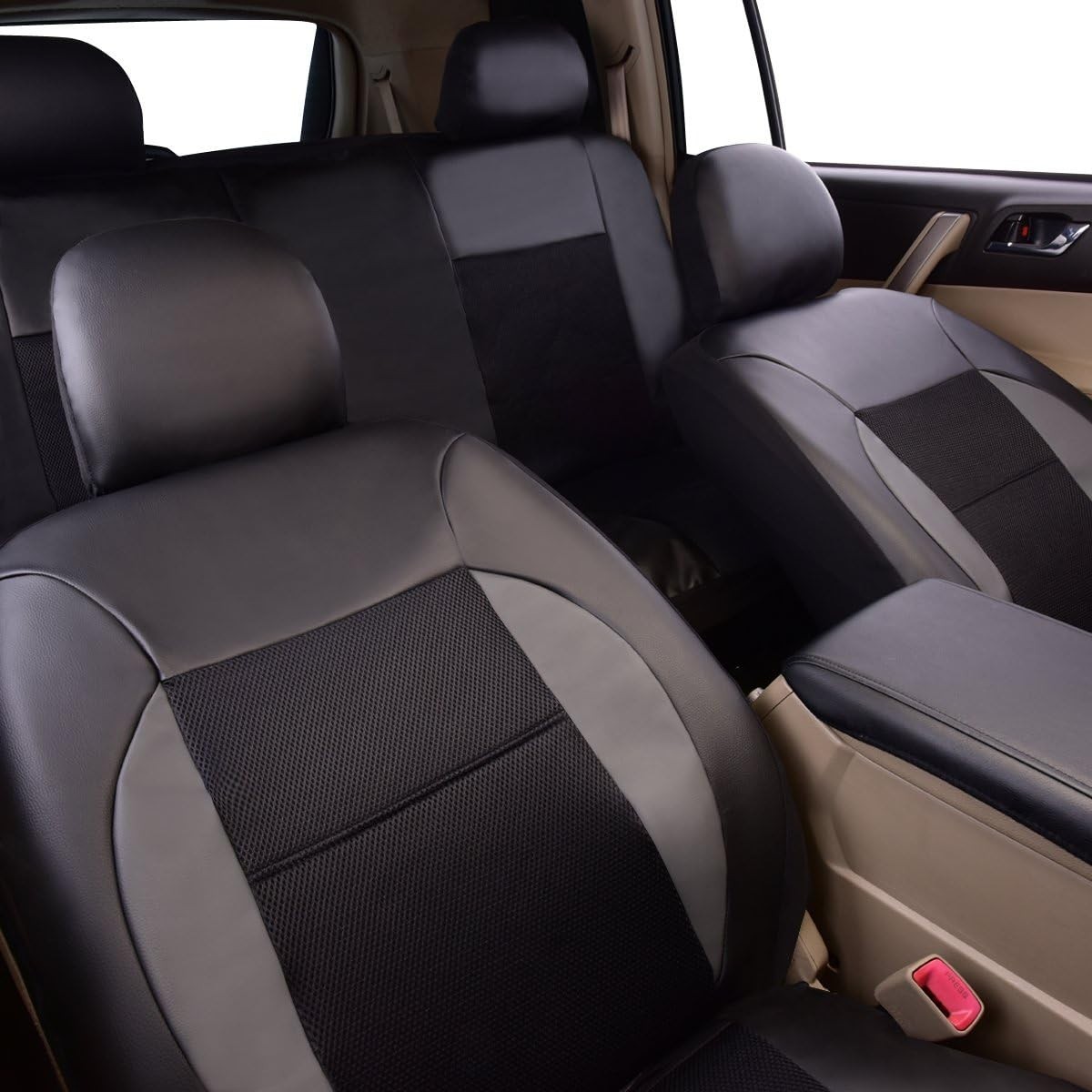 Luxury Air Mesh Car Seat Covers Set – Easy Installation, Black for Sedans & SUVs