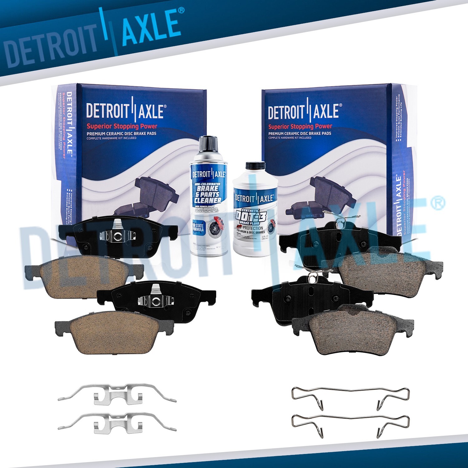 Front and Rear Ceramic Brake Pads w/Hardware for Ford Escape Transit Connect